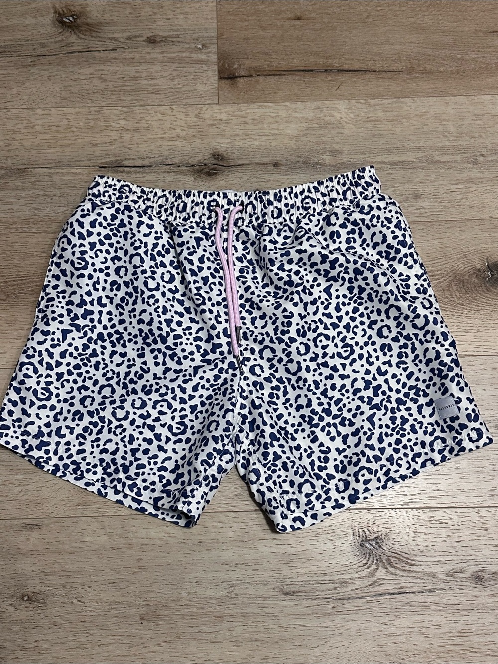 Men’s Allfenix Leopard Print Swim Shorts with Pink Drawstring